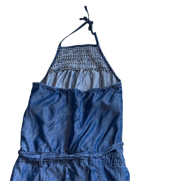 Sisley Womens Denim Halter Tie Neck Jumpsuit/Jumper-Blue-Size Small-GUC - Picture 7 of 8